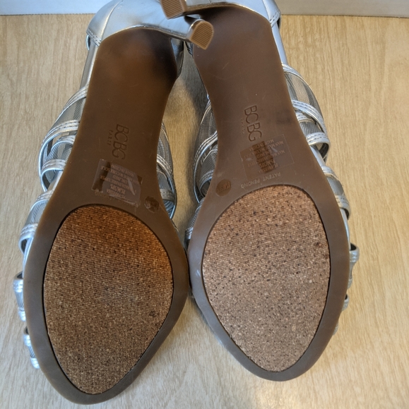 BCBG Paris Silver Mesh Zip Heels 8.5 - Picture 9 of 11